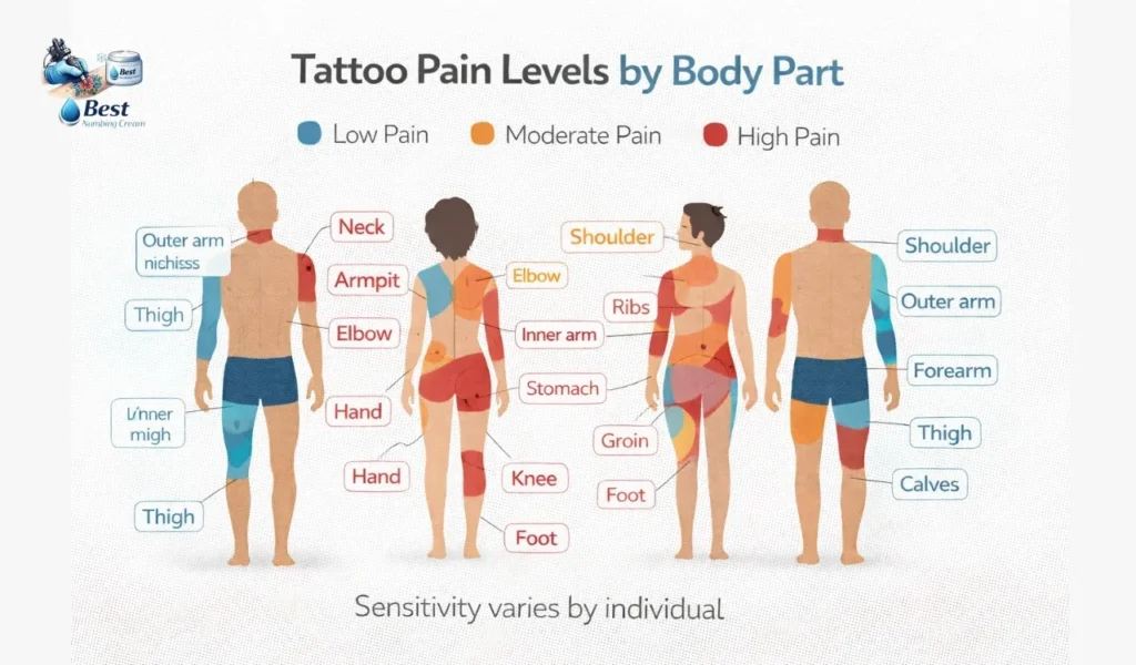 Tattoo Pain Levels by Body Part